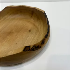 کاسه چوبی لبه پوستی کد K3