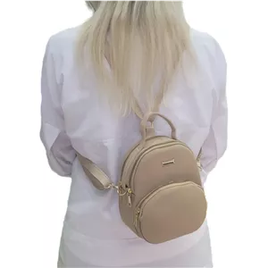 کیف اسپرت دخترانه سه کاره کوله دوشی و دستی جنس وارداتی کرم طلایی