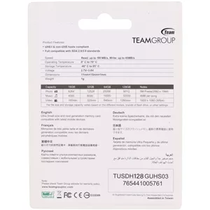 کارت حافظه microSDXC تیم گروپ مدل ELITE کلاس 10 استاندارد UHS-I U3 سرعت 100MBps ظرفیت 128 گیگابایت team group