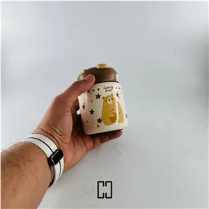 مینی تراول ماگ طرح حیوانات حجم 260 میلی لیتر ( قهوه ای )