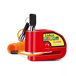 قفل دیسکی آژیر دار با سیم مدل DISC ALARM قرمز