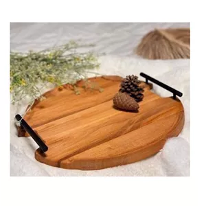 سینی گرد کوچک چوب راش امبیکو مدل 3002