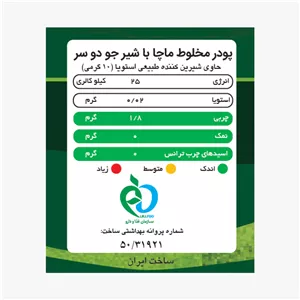 ماچا لته جو دو سر پپتینا بدون شکر و شیرین شده با استویا جعبه 10 ساشه ای