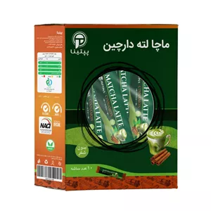 ماچا لته دارچین بدون شکر و شیرین شده با استویا پپتینا جعبه 10 ساشه ای