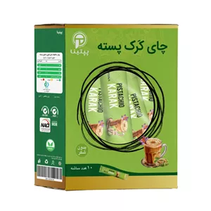 چای کرک پسته زعفرانی بدون شکر و شیرین شده با استویا پپتینا جعبه 10 ساشه ای