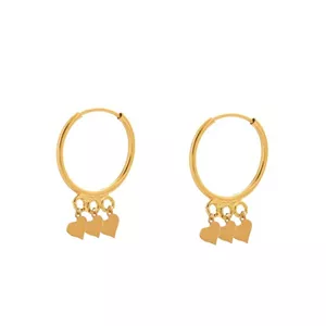 گوشواره طلای 18 عیار اپال گلد مدل حلقه ای آویز قلبی بر وزن 0.71 
