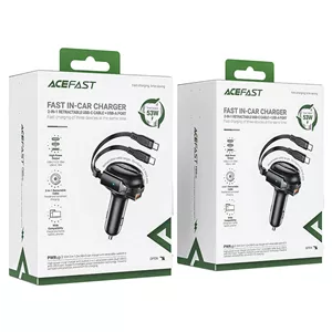شارژر فندکی ایس فست ACEFAST B13 53W Fast Charger توان 53 وات همراه با کابل متصل