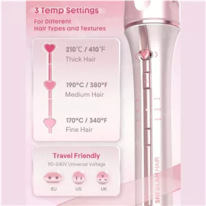 دستگاه فر کننده مو کرلی شیگلم سایز 19mm رنگ صورتی Cupid's Charm | ضمانت اصالت بانوکالا
