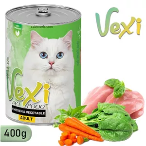 کنسرو پته گربه وکسی با طعم مرغ و سبزیجات 400 گرم