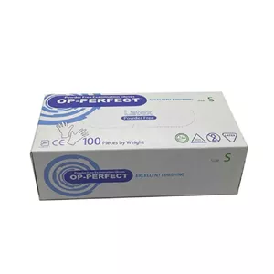 دستکش یکبار مصرف لاتکس حریر مدل OP-PERFECT سایز اسمال بسته 100 عددی
