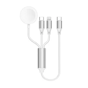 کابل تبدیل USB-C به لایتنینگ/USB-C کوتتسی مدل IW-012 به همراه شارژر بیسیم اپل واچ طول 1.2 متر