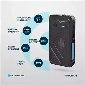 پاور بانک 20000 وایرلس خورشیدی پاورولوژی مدل 20000mAh Solar Wireless Charging Power Bank