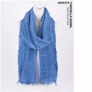شال لینن کد 055375 آبی کاربنی