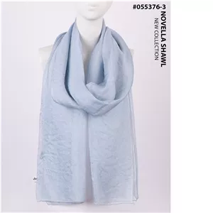 شال لینن کد 055376 آبی روشن