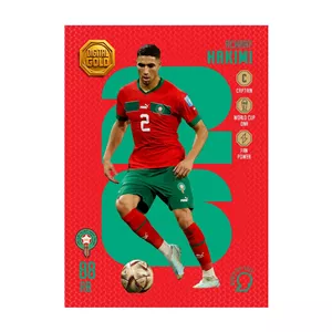 کارت فوتبالی طلا سوت حکیمی HAKIMI طرح جام جهانی 2026 با 10 سوت طلای 18 عیار دیجیتال کد SO10135026