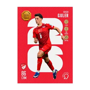 کارت فوتبالی طلا سوت گولر GULER طرح جام جهانی 2026 با 10 سوت طلای 18 عیار دیجیتال کد SO10136026