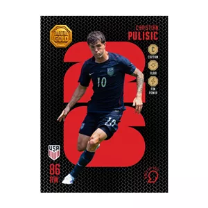 کارت فوتبالی طلا سوت پولیشیچ PULISIC طرح جام جهانی 2026 با 10 سوت طلای 18 عیار دیجیتال کد SO10139026