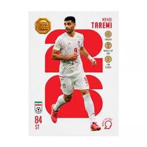 کارت فوتبالی طلا سوت طارمی Taremi طرح جام جهانی 2026 با 10 سوت طلای 18 عیار دیجیتال کد SO10113026
