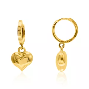 گوشواره طلا ۱۸ عیار مدل روکو طرح قلب (سایز بزرگ) وزن 2.17 گرم 