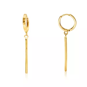 گوشواره طلا ۱۸ عیار مدل روکو طرح خطی وزن 1.73 گرم 