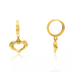 گوشواره طلا ۱۸ عیار مدل روکو طرح قلب (سایز کوچک) وزن 1.84 گرم 