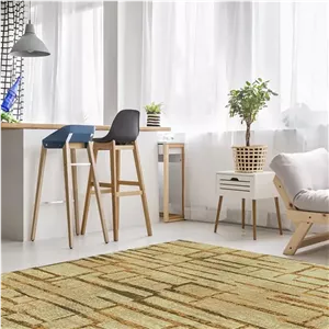 فرش ماشینی مینیمال هانوکس طرح بامبو کد HANM.0021.1 با ریشه 100*150 سانتی‌متر