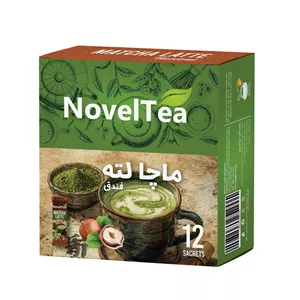 ماچا لته شیر فندق کم شکر ناولتی جعبه 12 ساشه ای