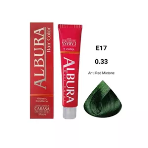 رنگ مو آلبورا (Albura) مدل Carasa شمارهE17_0.33 رنگ واریاسیون سبز حجم 100 میلی‌ لیتر