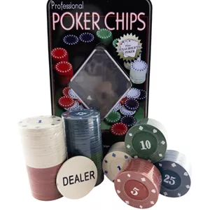 چیپ 100 عددی پوکر با جعبه فلزی مناسب دورهمی