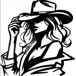 دیوارکوب فلزی طرح زن با کلاه– دکوری خاص و هنری برای دیوار منزل، کافه و فضاهای مدرن