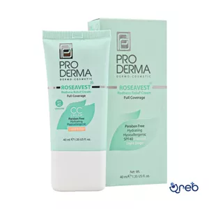 کرم پوشاننده و مرطوب کننده رنگی صورت پرودرما مناسب پوست معمولی و حساس 40 میلی لیتر