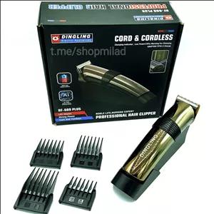 ماشین اصلاح و خط زن دینگ لینگ حرفه ای مدل 609 دیجیتالی  دارای بدنه استیلی ضد خش  همراه با پنج شانه سایز بندی