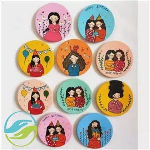 دیوارکوب سفالی طرح تولد دخترانه برف زمستان