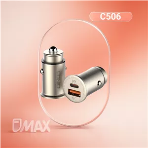 شارژر فندکی الدینیو مدل C506 به همراه کابل USB-C
