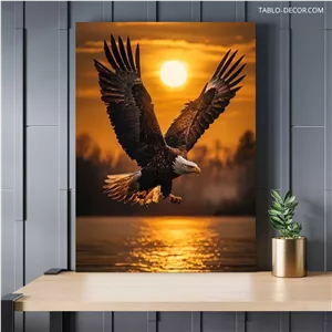 تابلو عقاب و غروب آفتاب Eagle and sunset
