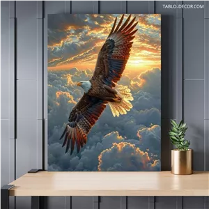 تابلو عقاب در آسمان زیبا Eagle in the beautiful sky