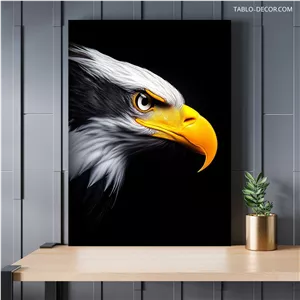 تابلو عقاب با پس زمینه مشکی Eagle with black background