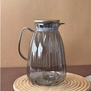 پارچ پیرکس درب استیل دودی رنگ