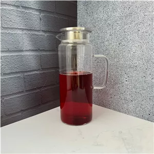 پارچ پیرکس استوانه ای درب استیل 1700 میل