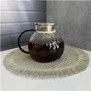 پارچ  پیرکس طرح سنگی آنتی شوک دسته سبز درب استیل