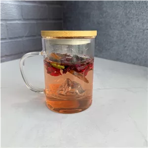 لیوان دمنوش پیرکسی درب بامبو