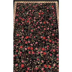 فرش ابریشم طرح دستبافت نقشه گل بهار 1152