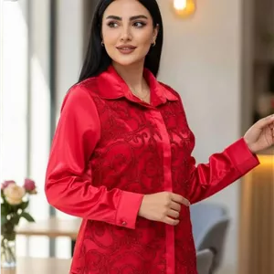 شومیز ساتن قرمز کد 652 بی بی دخت🎀🌹