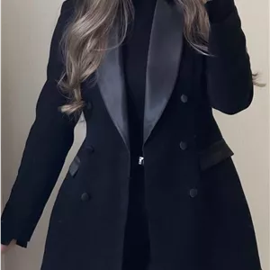 کت مشکی یقه ارشال خاص و شیک 🎀❤️کد6062 ترمه