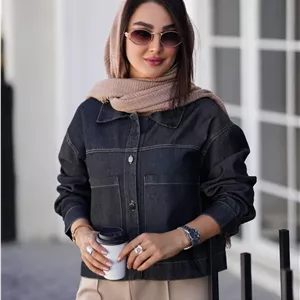 کراپ کت جین ساغر تن خور شیک و زیبا تک رنگ ذغالی🥰🎀کد2990 ترمه