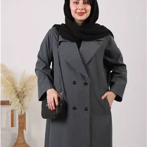 مانتو بلند دیپلمات مدل ستایش در رنگ بندی زیبا کد 7890 آمیگ