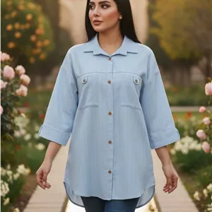شومیز مانتویی نازگل ۲۳۴ شانتون دیپلمات درجه یک تنخور عالی در دو رنگ جذاب 🎀🎀کد۱۳۷۱۶ لیدی