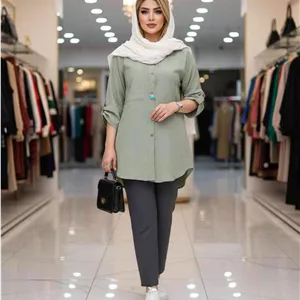 شومیز مانتویی دیپلمات دلوین با کیفیت عالی و قیمت باورنکردنی به دلیل تک رنگ شدن کد7097 والیا
