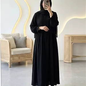 عبا دو تیکه مهلا الیزه درجه یک تنخور عالی شیک تکرنگ مشکی 🎀 کد ۱۶۵۹۰ راشین