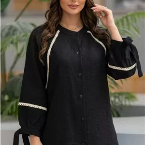 شومیز مانتویی طناز ۲۶۷ شانتون دیپلمات درجه یک زیبا وشیک تنخور عالی تکرنگ 🌈 🌈 کد ۱۶۶۷۴ لیدی